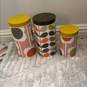 Set of Orla Kiely canisters